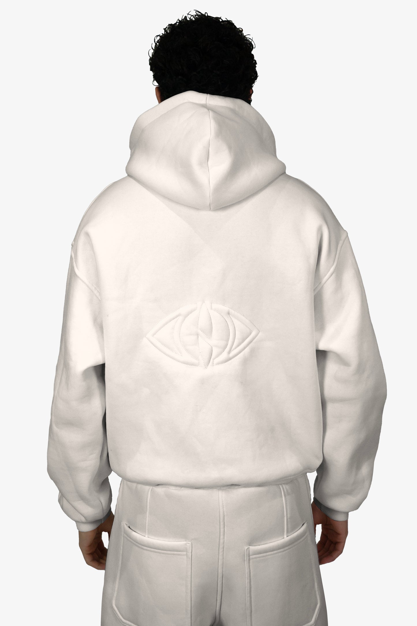 Box Logo Zip-Up Hoodie - White