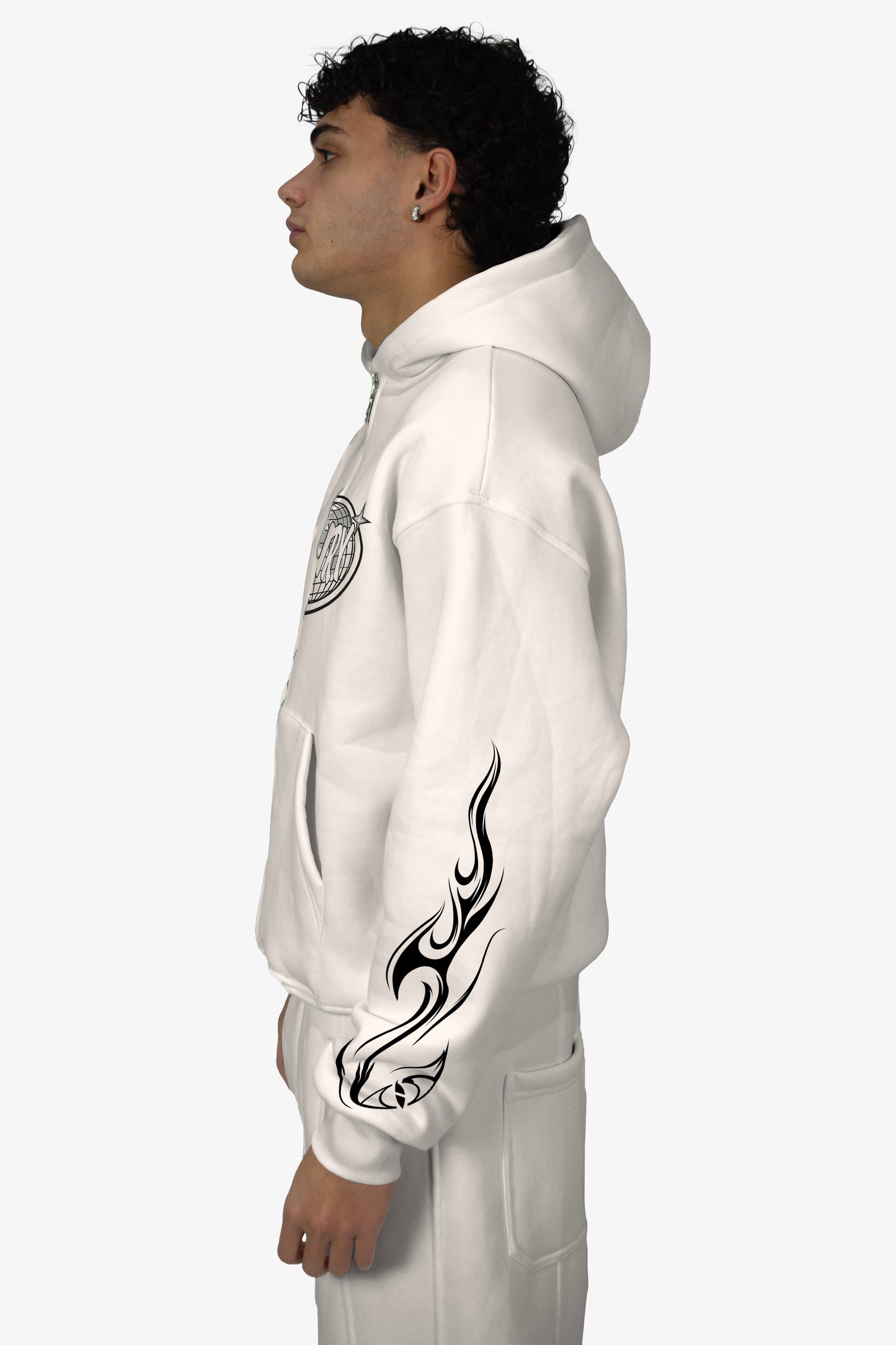 World Zip-up Hoodie - White