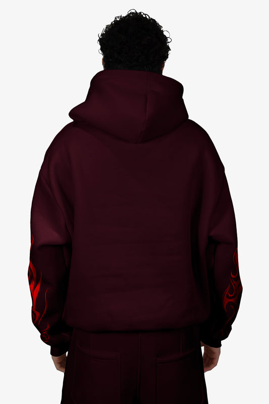 World Boxy Hoodie - Bordeaux