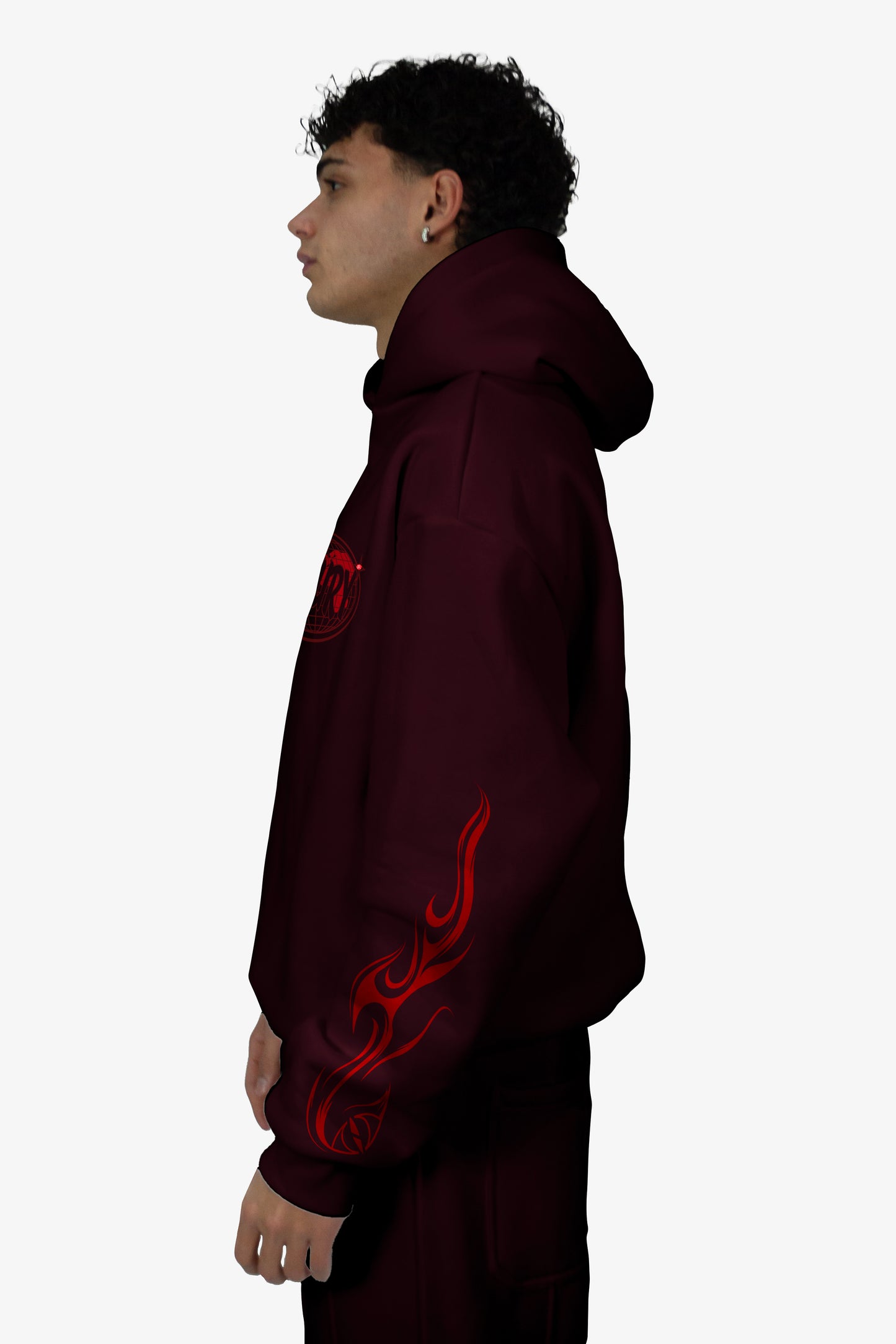 World Boxy Hoodie - Bordeaux