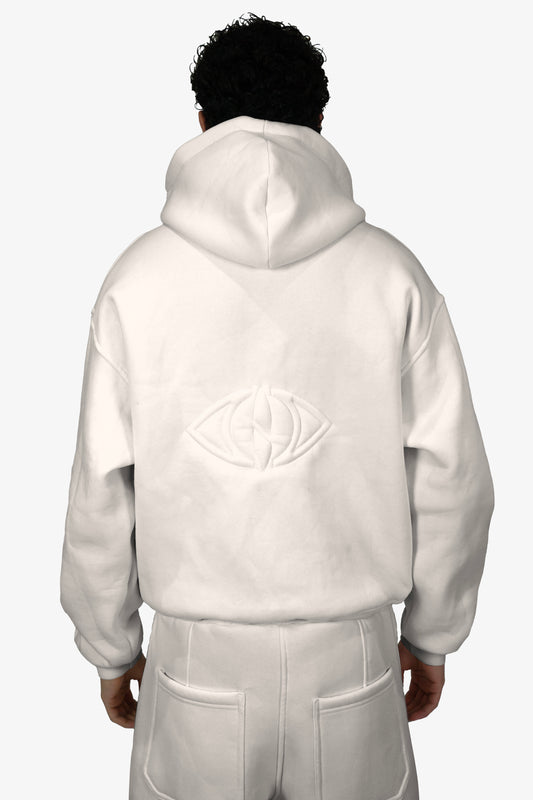 Box Logo Zip-Up Hoodie - White