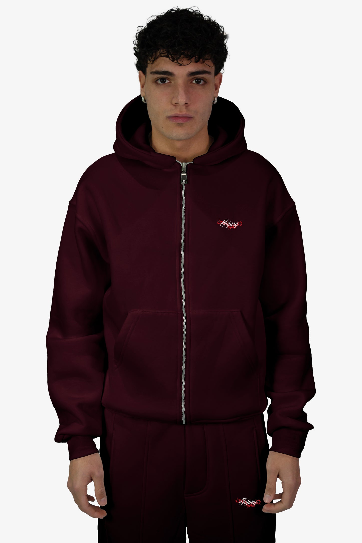 Wired Zip-Up Hoodie - Bordeaux