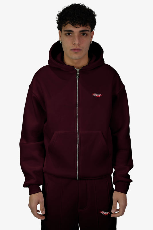 Wired Zip-Up Hoodie - Bordeaux