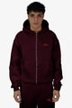Box Logo Zip-Up Hoodie - Bordeaux