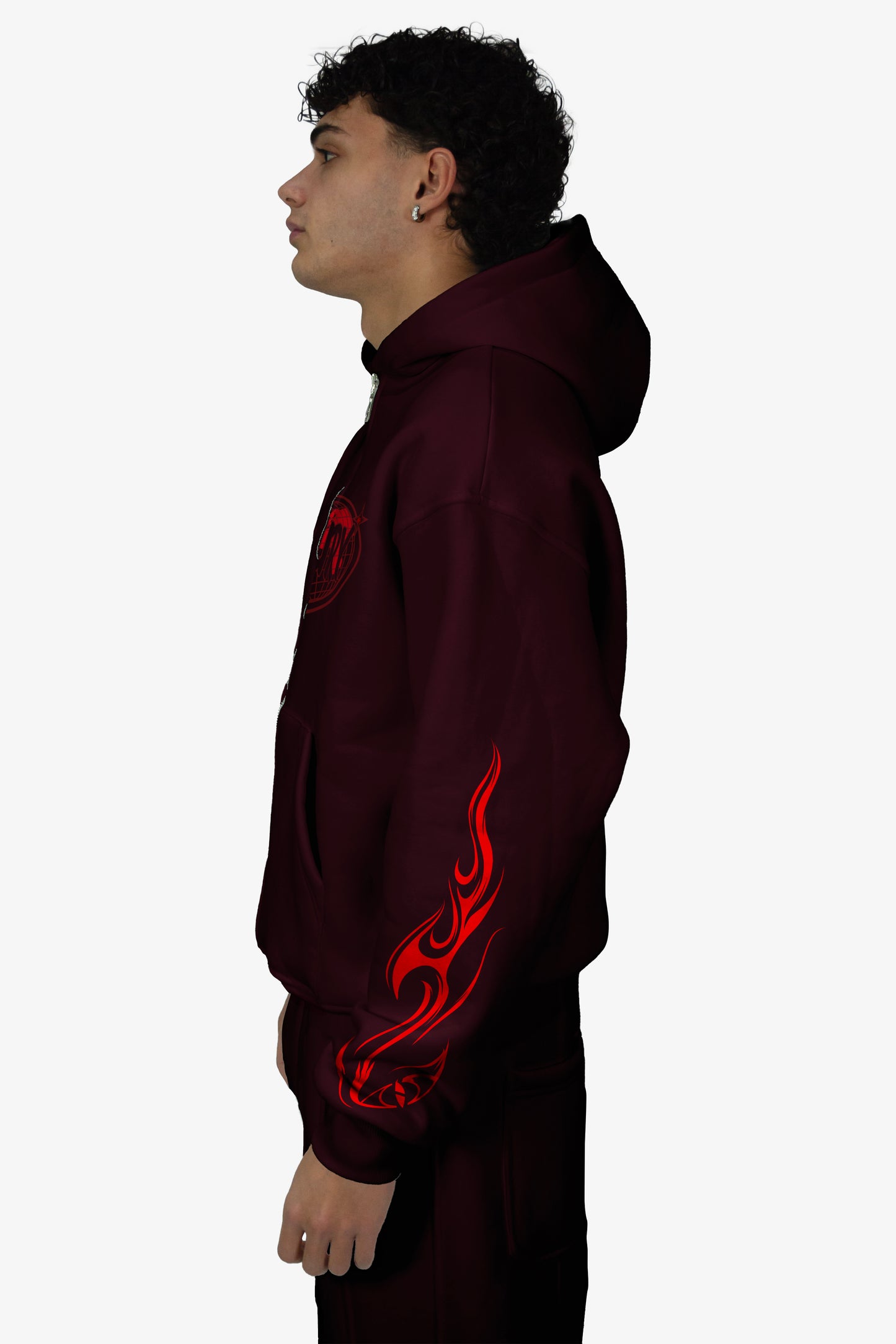 World Zip-up Hoodie - Bordeaux