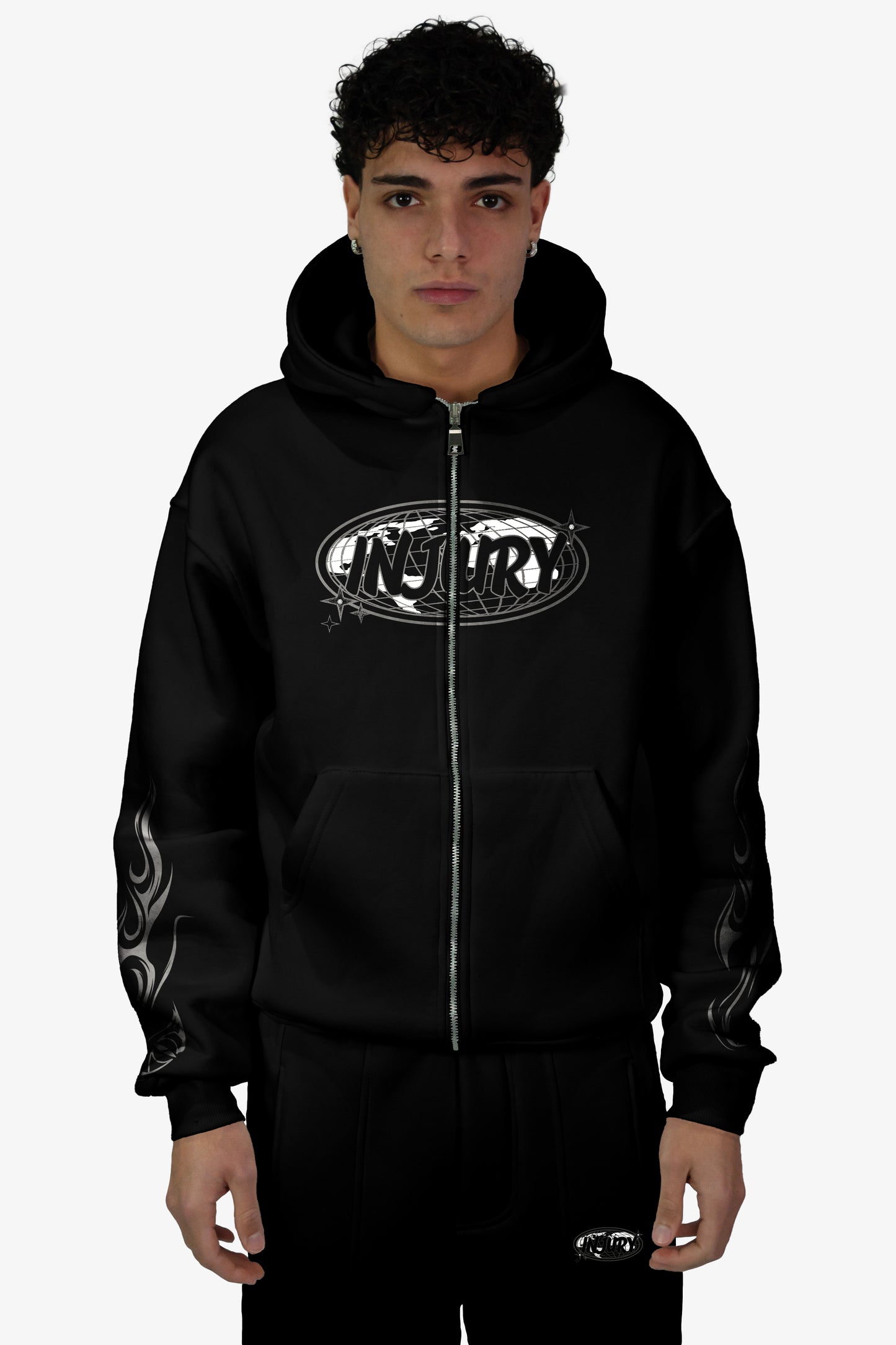 World Zip-up Hoodie - Black