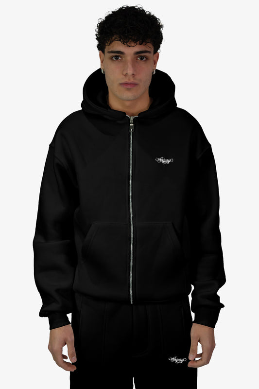 Wired Zip-Up Hoodie - Black