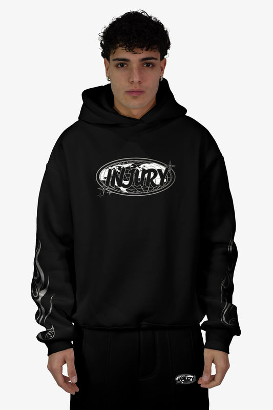 World Boxy Hoodie - Black