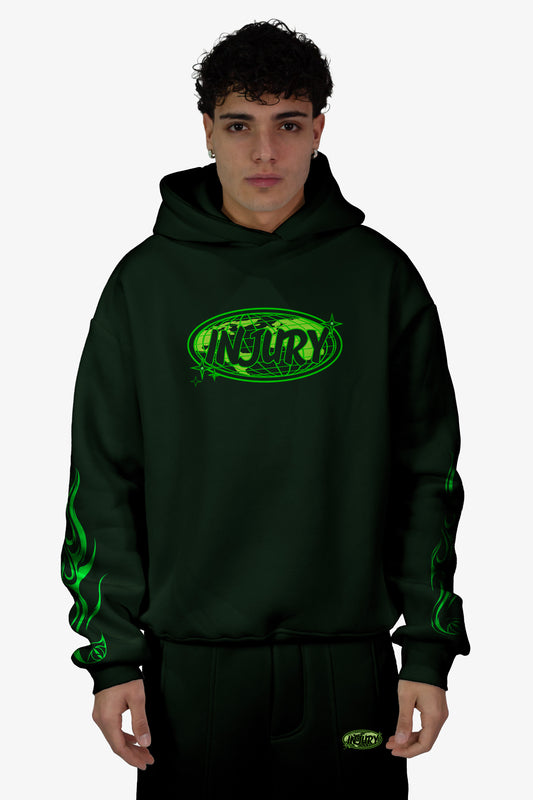World Boxy Hoodie - Green