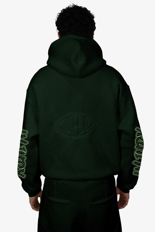 Diamond Zip-Up Hoodie - Green