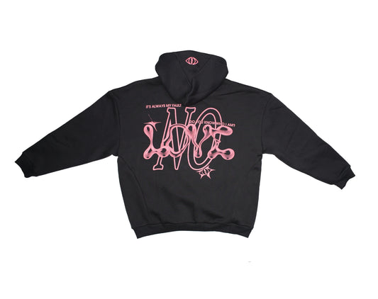 Hoodie "No Love" Rosa