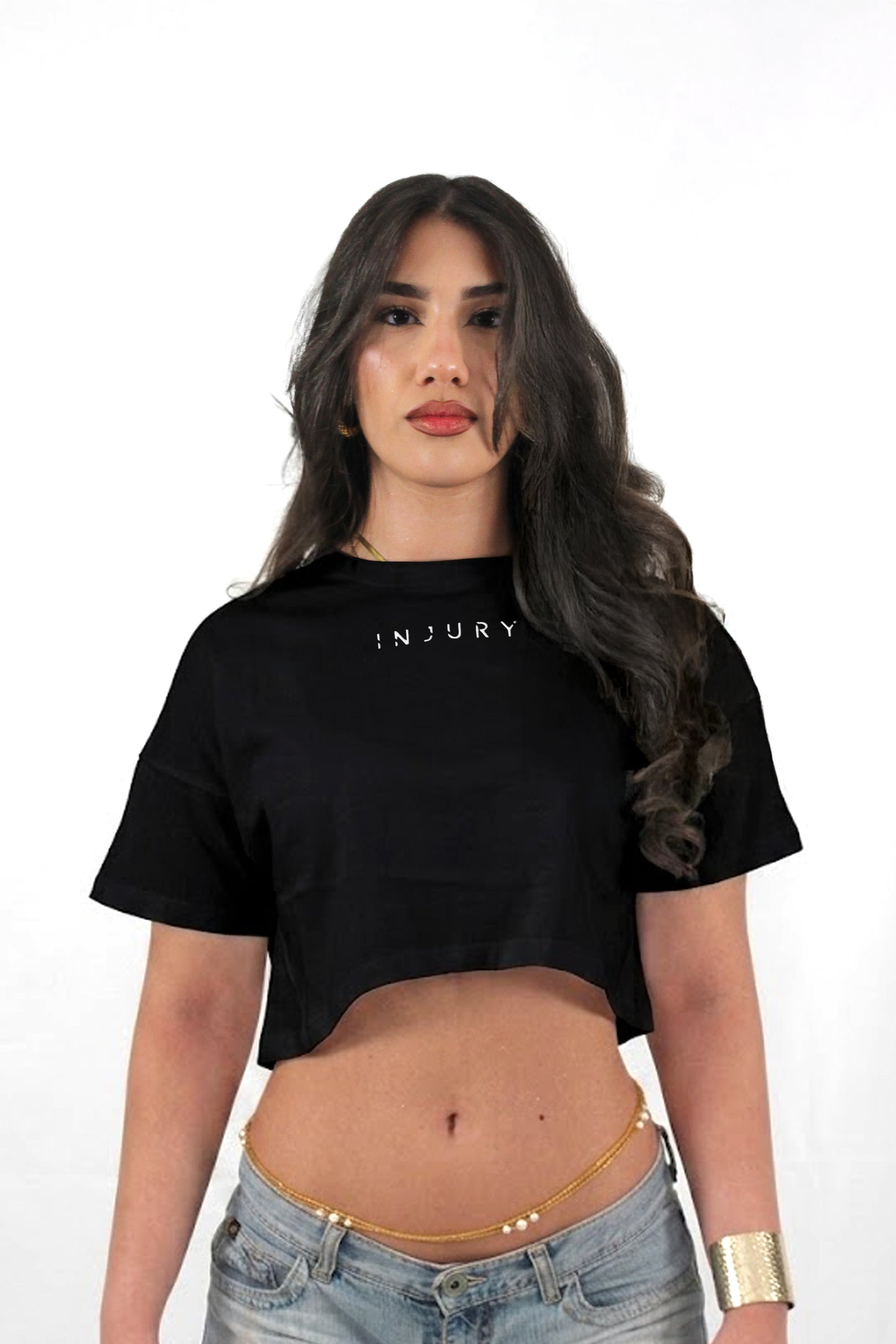 Boxy Crop Top - Black